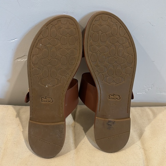 Coach Harlow Women’s Brown Leather Sandals, 7.5 B - Picture 5 of 7